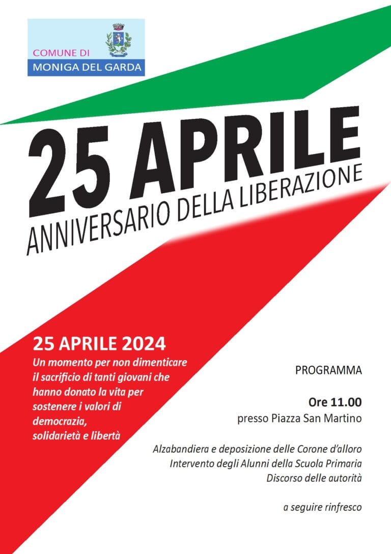 April 25th: Moniga del Garda celebrates Liberation Day
