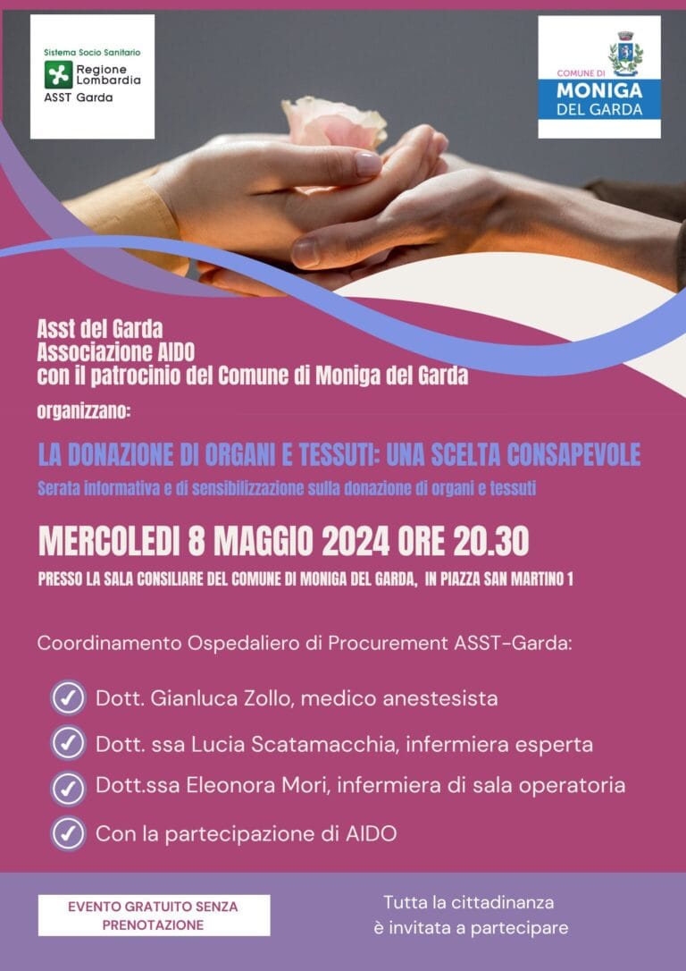 Organ Donation Awareness Evening in Moniga del Garda