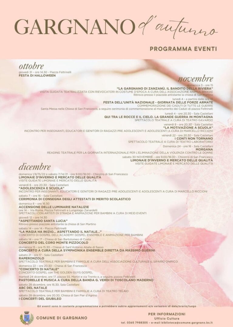 Autumn and Winter Events in Gargnano: Culture, Christmas, and Local Traditions