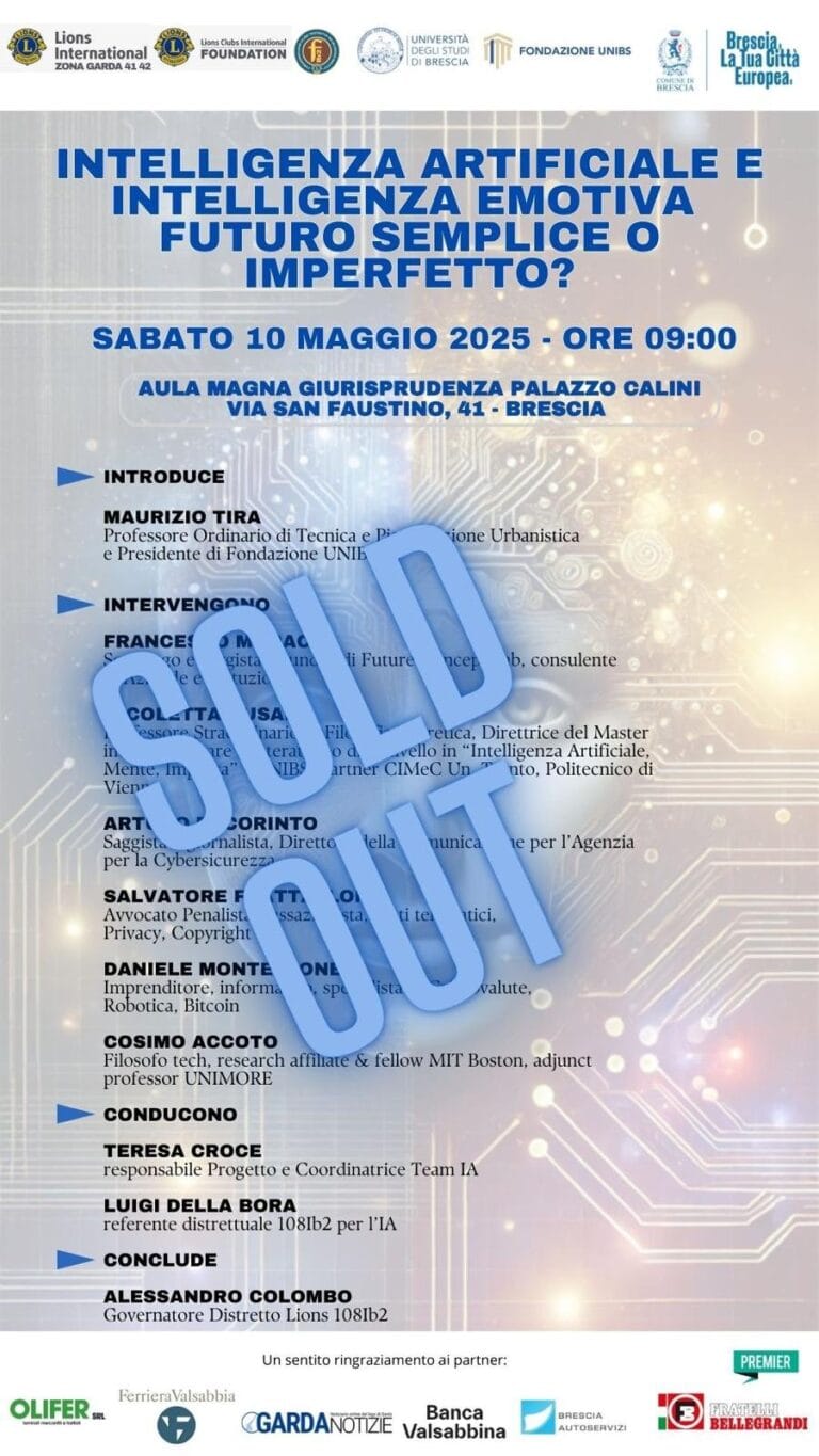 Artificial Intelligence in Brescia with the Lions Gardesani: future, ethics, and emotions at the University