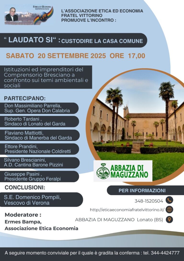Laudato si’ and sustainability: A dialogue between institutions and businesses at the Abbey of Maguzzano
