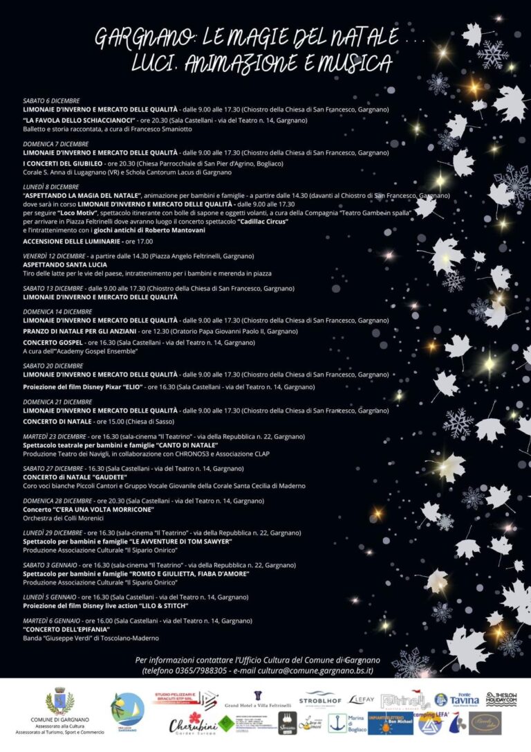 Christmas in Gargnano: music, shows, and entertainment for the holidays on Lake Garda