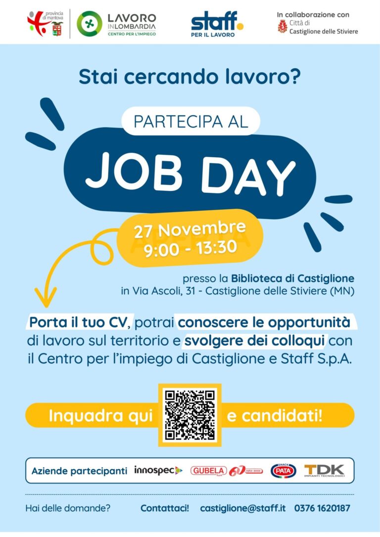 Work and Opportunities in Alto Mantovano: the Job Day in Castiglione delle Stiviere