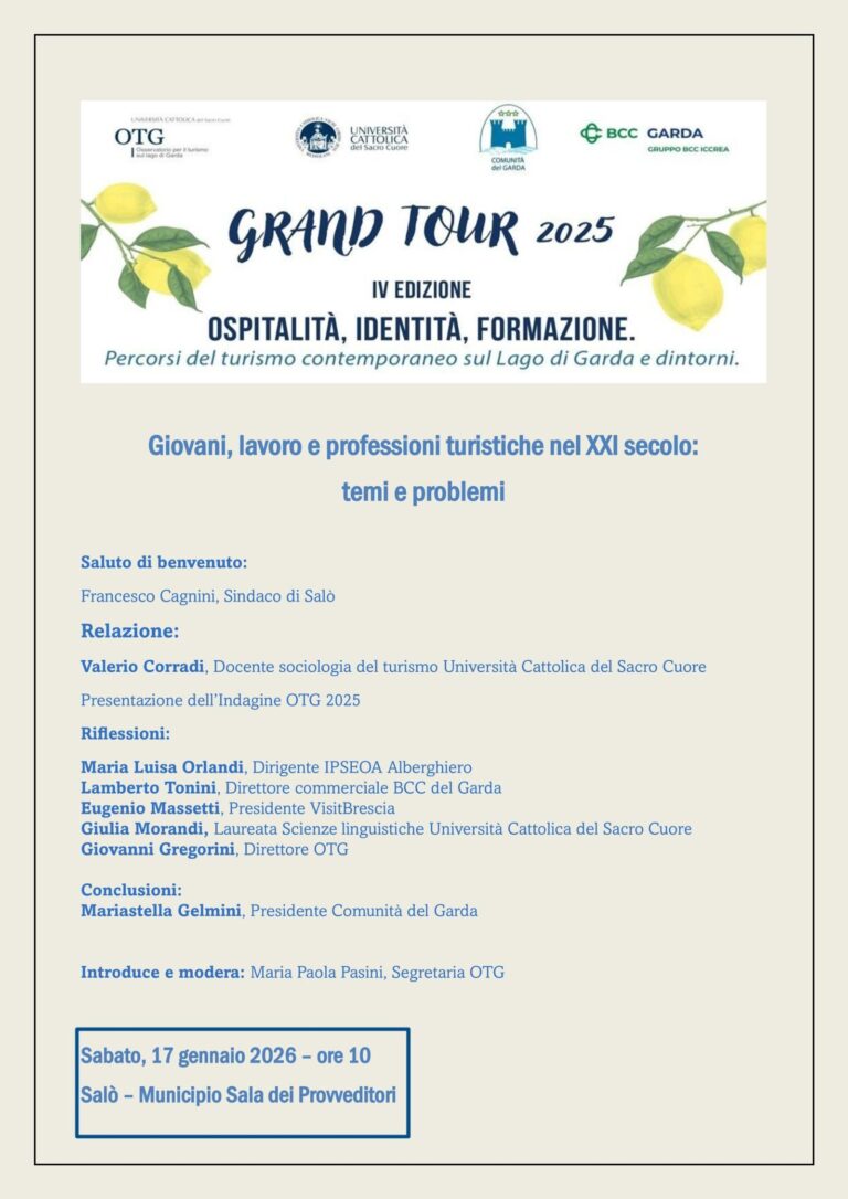 Young People View Lake Garda Tourism Jobs as Opportunities and Uncertainties