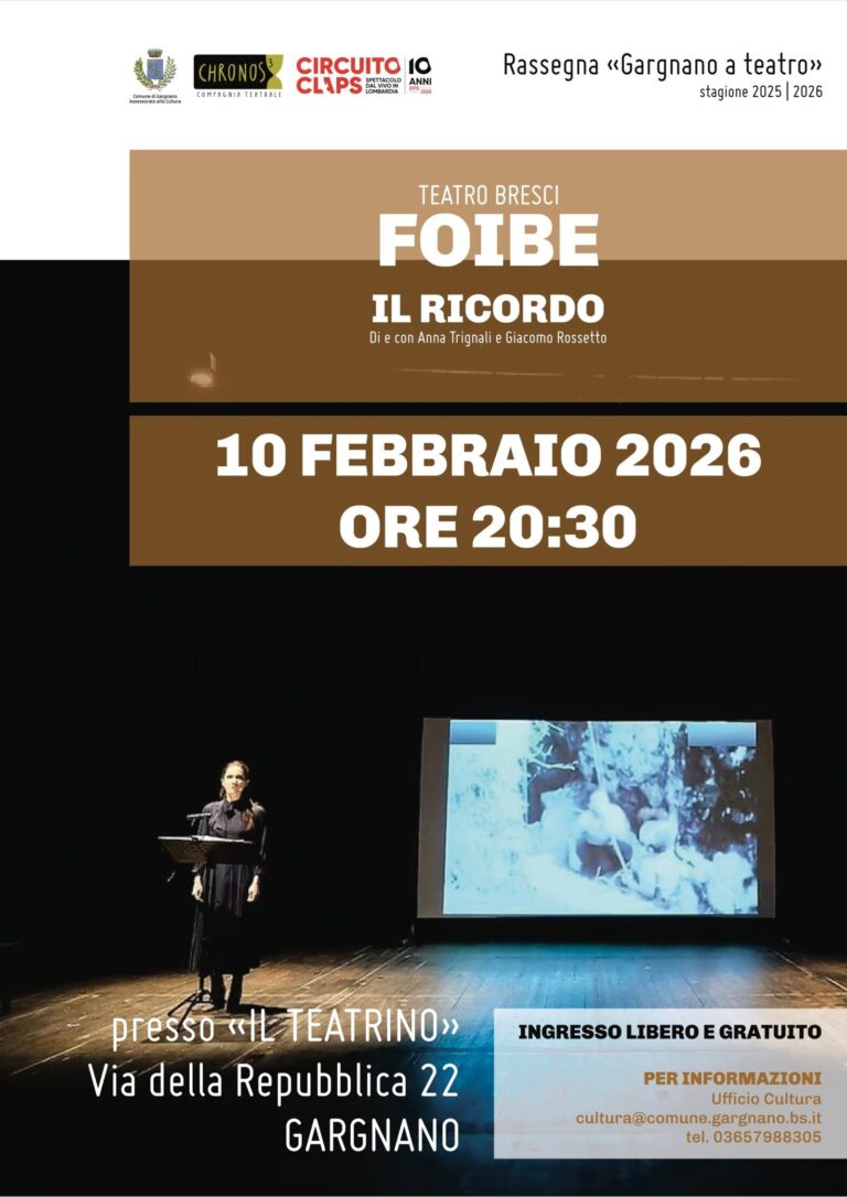 Gargnano Hosts Memorial Theatre Performance for 2026 Day of Remembrance