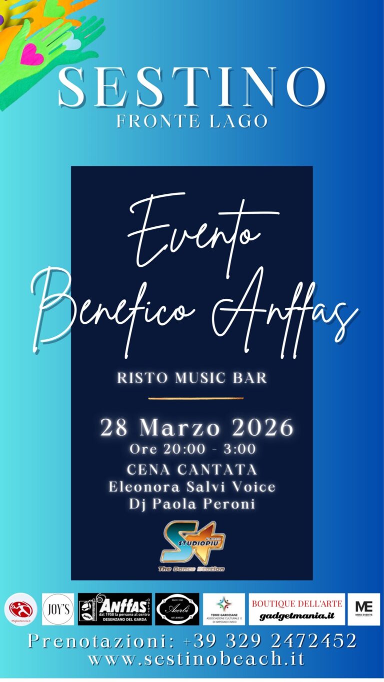 Singing Dinner at Sestino Beach to Support ANFFAS on March 28