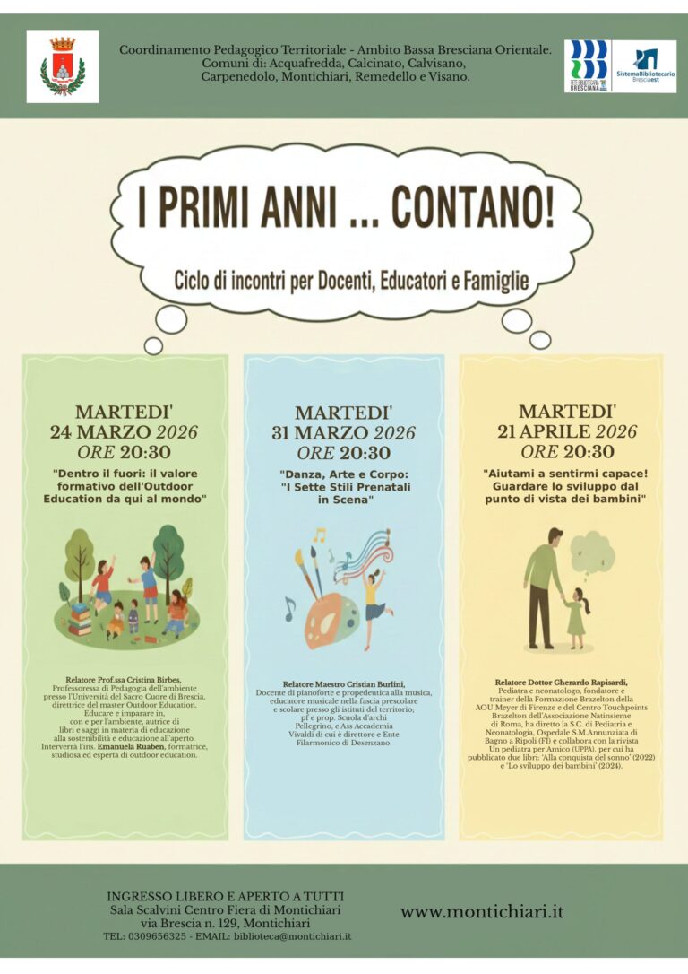 Montichiari Launches Third Edition of Early Childhood Conference Starting March 24, 2026