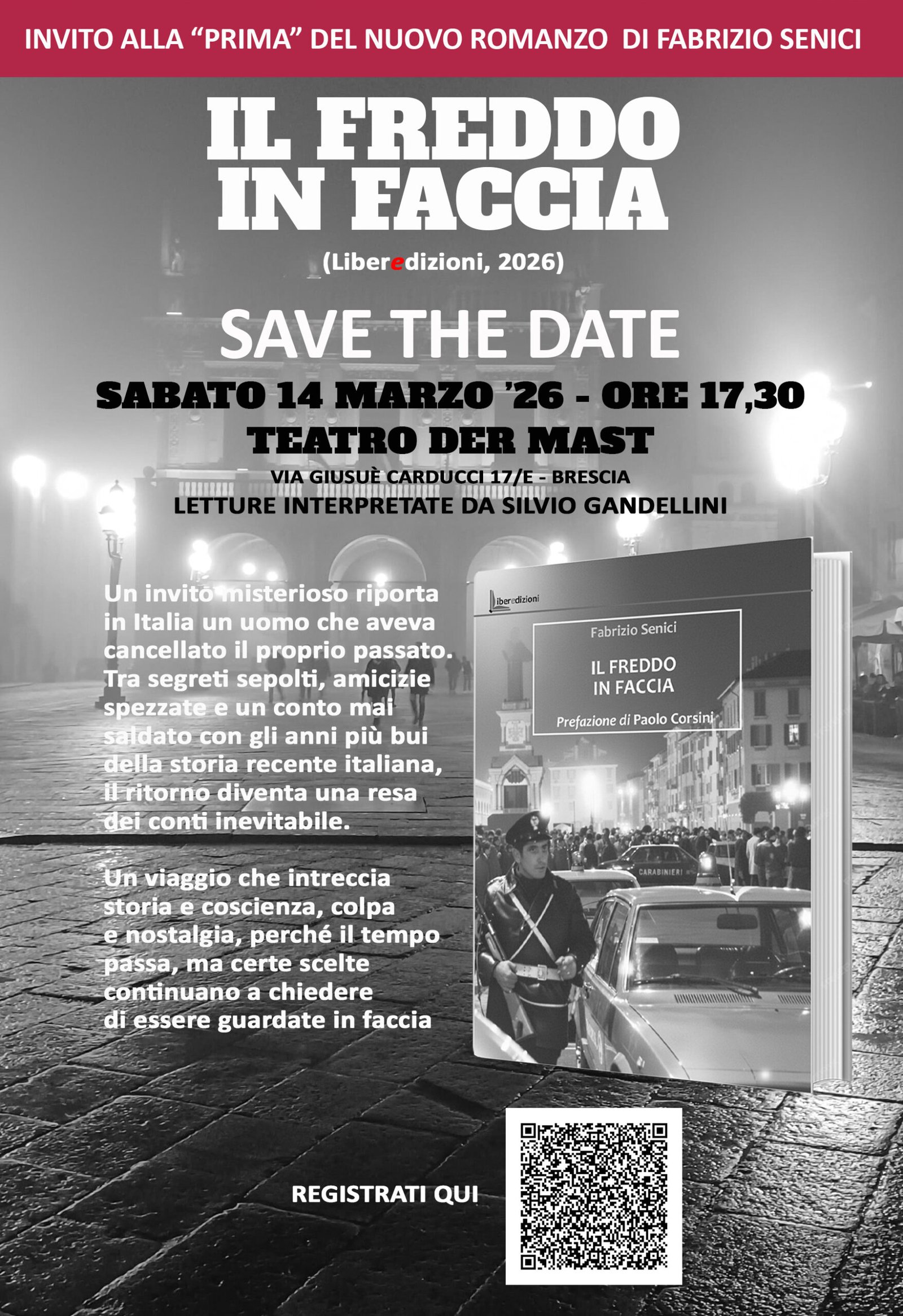 Fabrizio Senici Launches Noir Novel Cold in the Face in Brescia on March 14