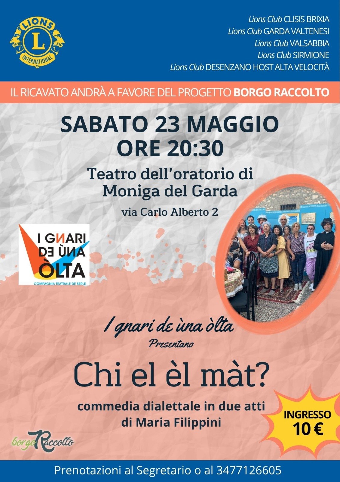 Moniga Theatre to Support Borgo Raccolto Project