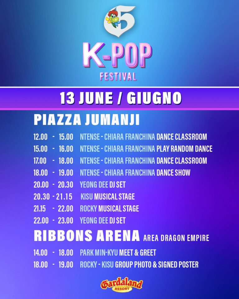 Gardaland Resort to Host Italy's First Gardaland K-Pop Festival on June 13–14