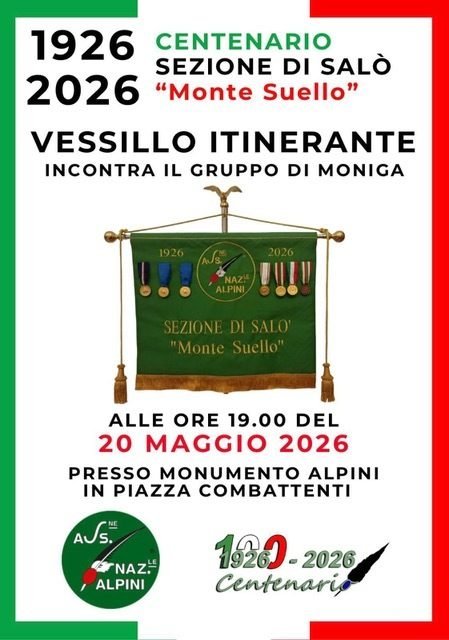 Alpini's Traveling Banner Celebrates Centenary in Moniga del Garda