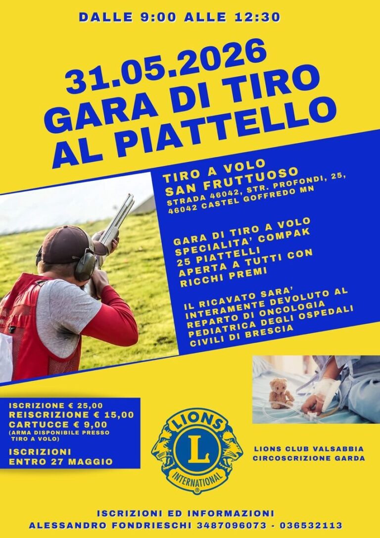 Solidarity on the Skeet Range as Castel Goffredo Lions Host Skeet Shoot for Pediatric Oncology