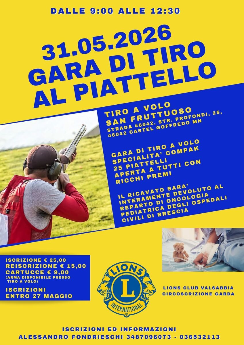 Solidarity on the Skeet Range as Castel Goffredo Lions Host Skeet Shoot for Pediatric Oncology