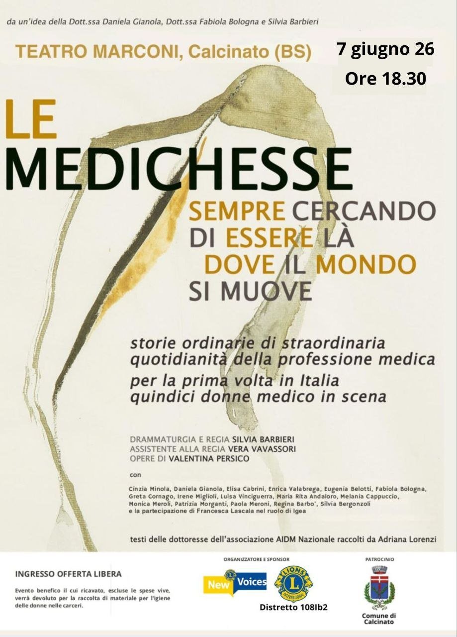 Fifteen Female Doctors Take the Stage at Teatro Marconi in Calcinato for Le Medichesse