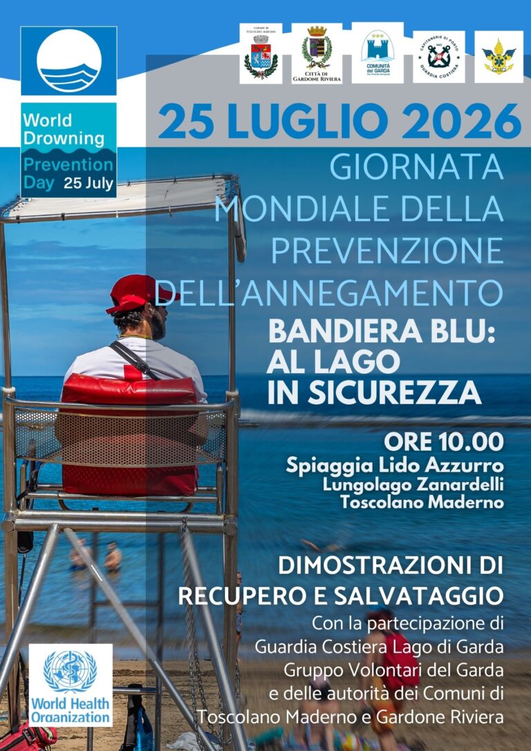 Blue Flag: Safety First on Lake Garda on July 25 in Toscolano Maderno