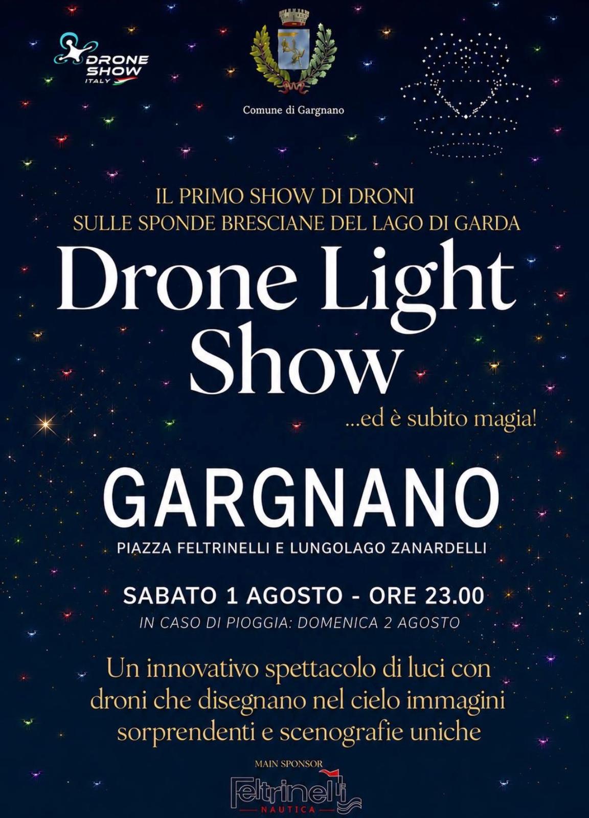 Drone Light Show in Gargnano Along the Lakefront on August 1