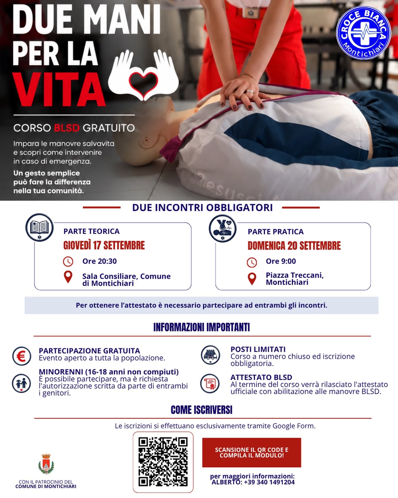 Free BLSD Course in Montichiari With Croce Bianca