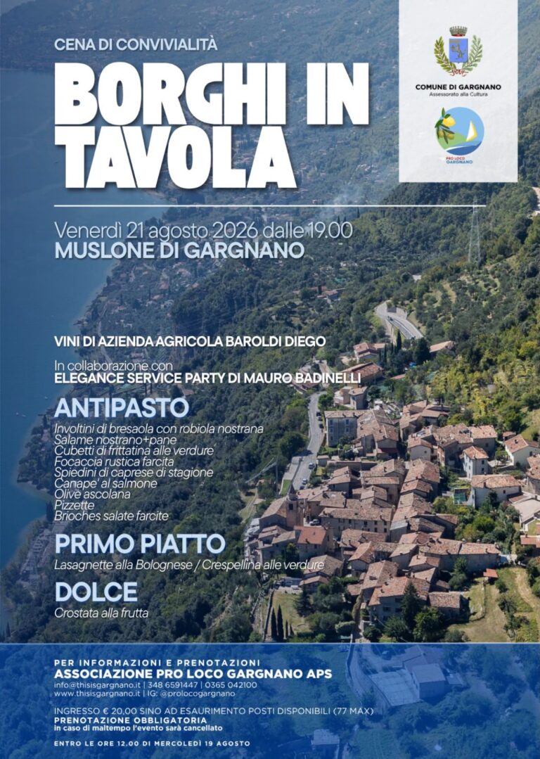 Borghi in Tavola at Muslone: Community Dinner Set for August 21