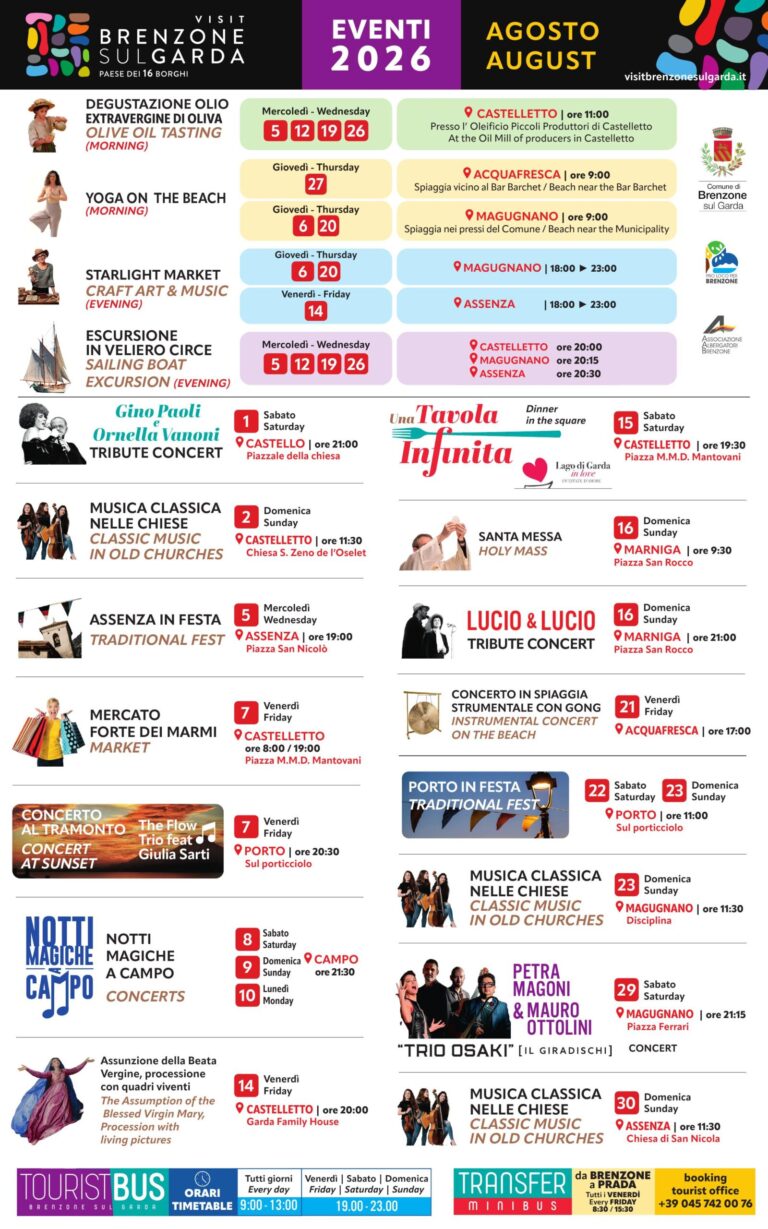 Events on Lake Garda August 10–13, 2026: What to Do This Week