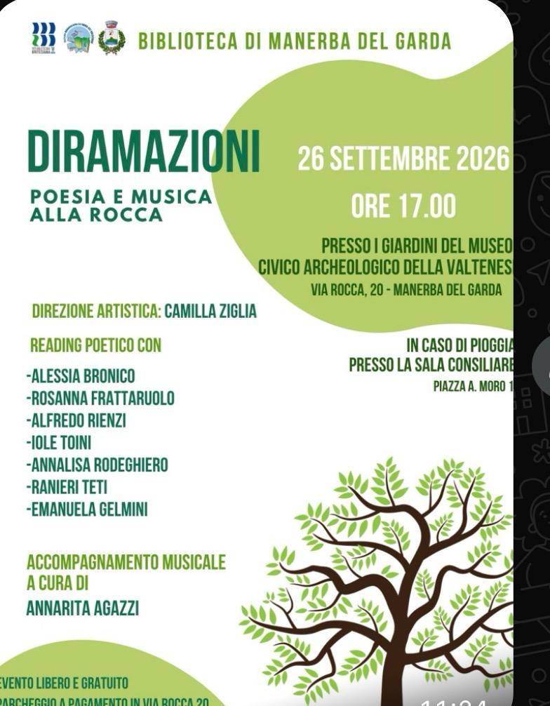Poetry, Music and Branching Readings at Manerba’s Rocca on September 26