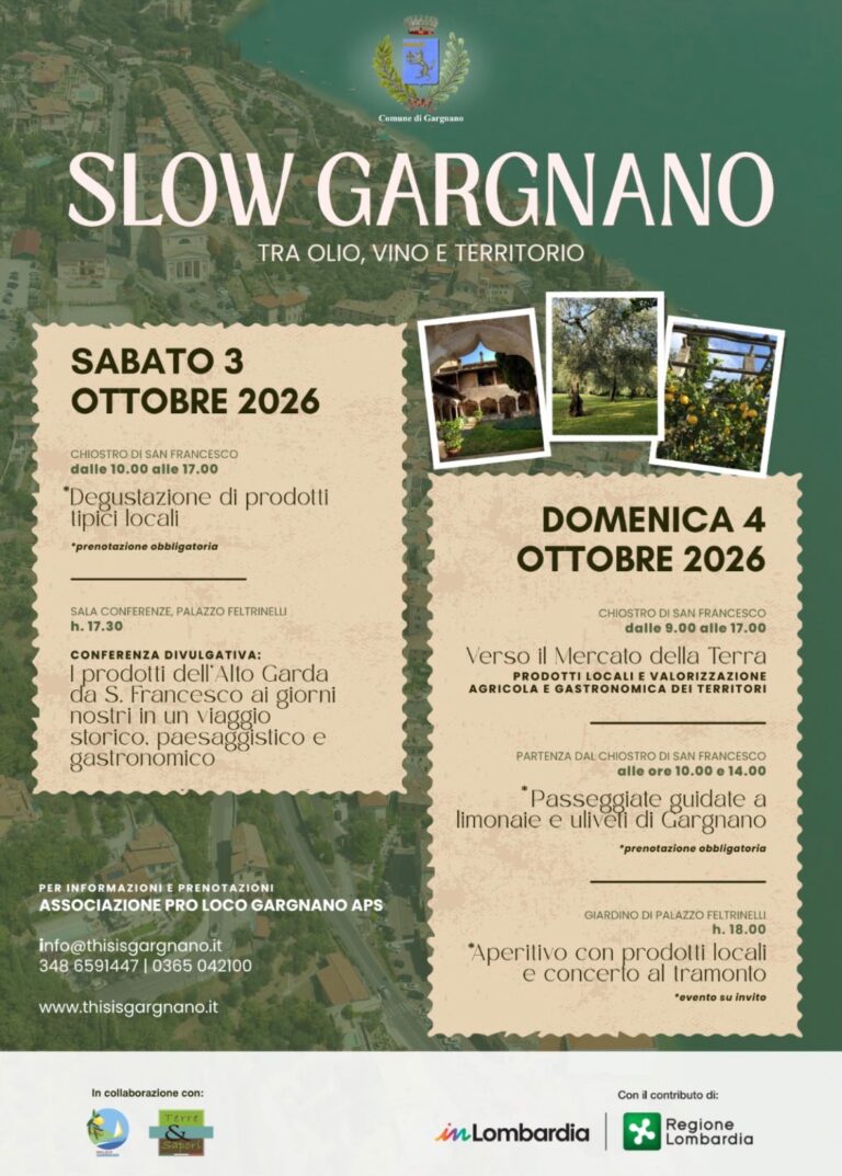 Gargnano: Sorella Natura to Slow Gargnano, events set for late September and early October