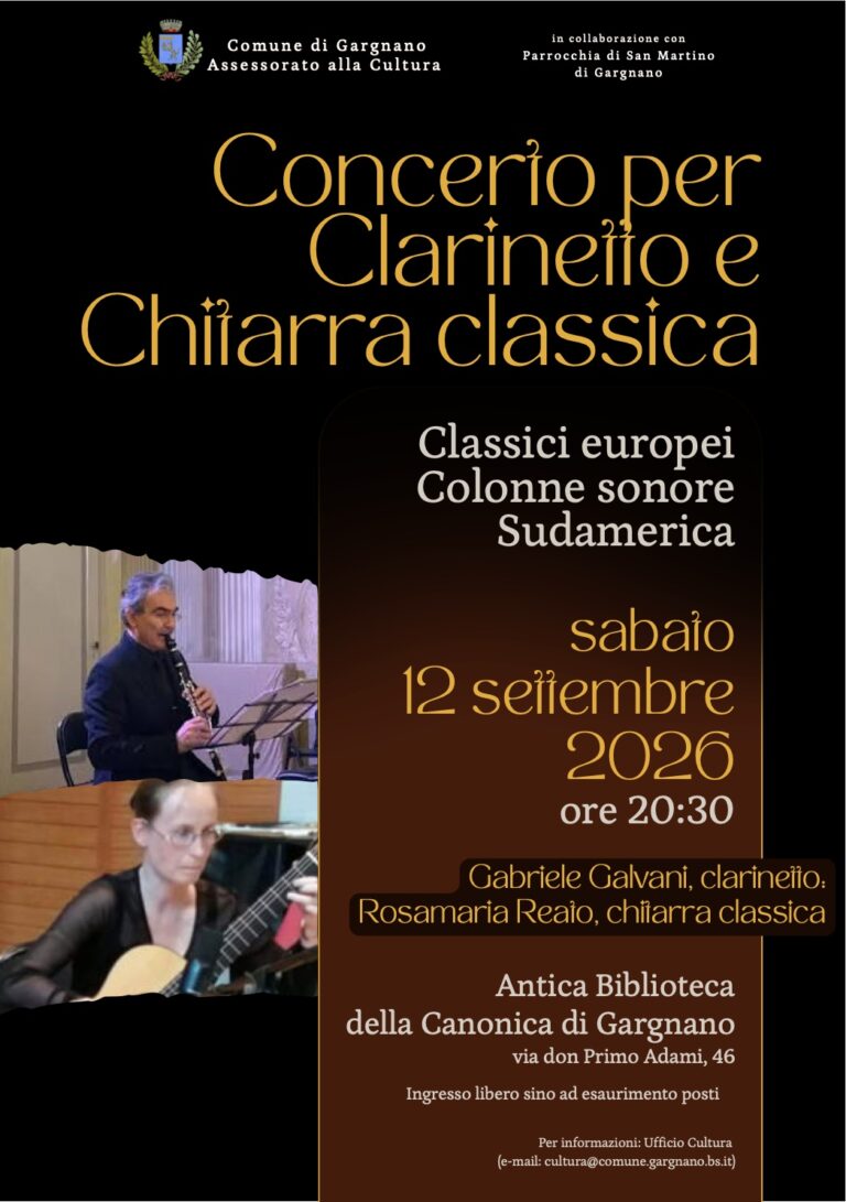 Gargnano Hosts Classical Clarinet and Guitar Concert