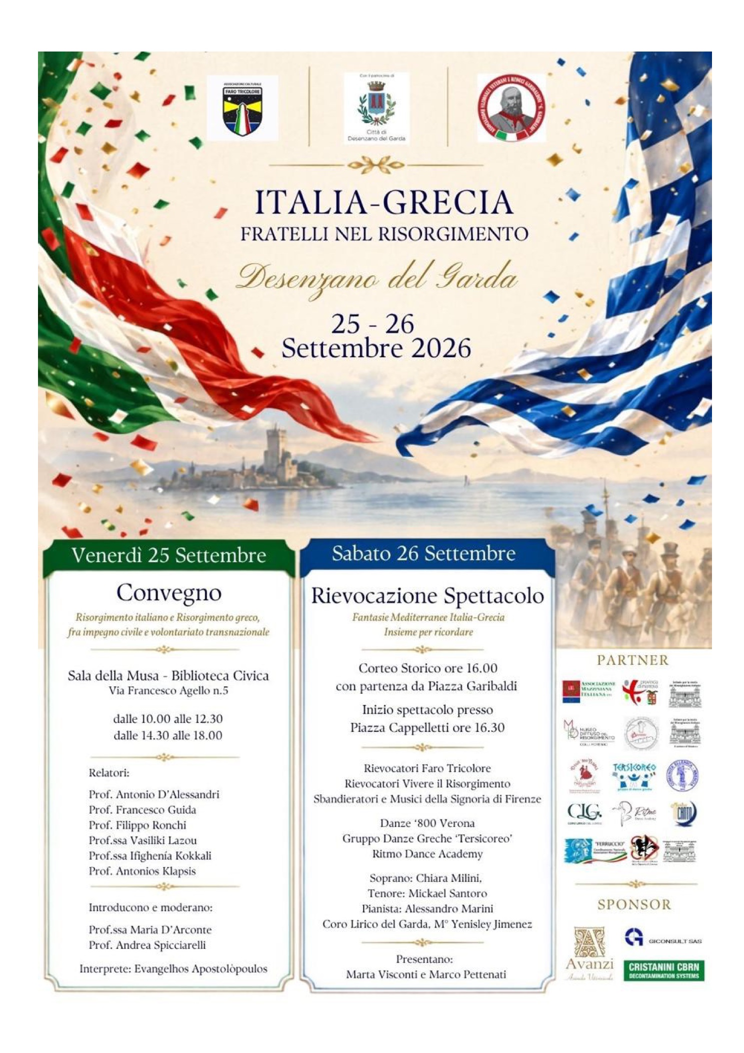Desenzano del Garda to Recreate Italy-Greece Historical Ties on September 26