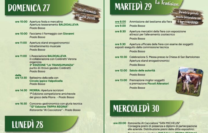 San Michél Livestock Fair Returns to San Zeno di Montagna on September 27