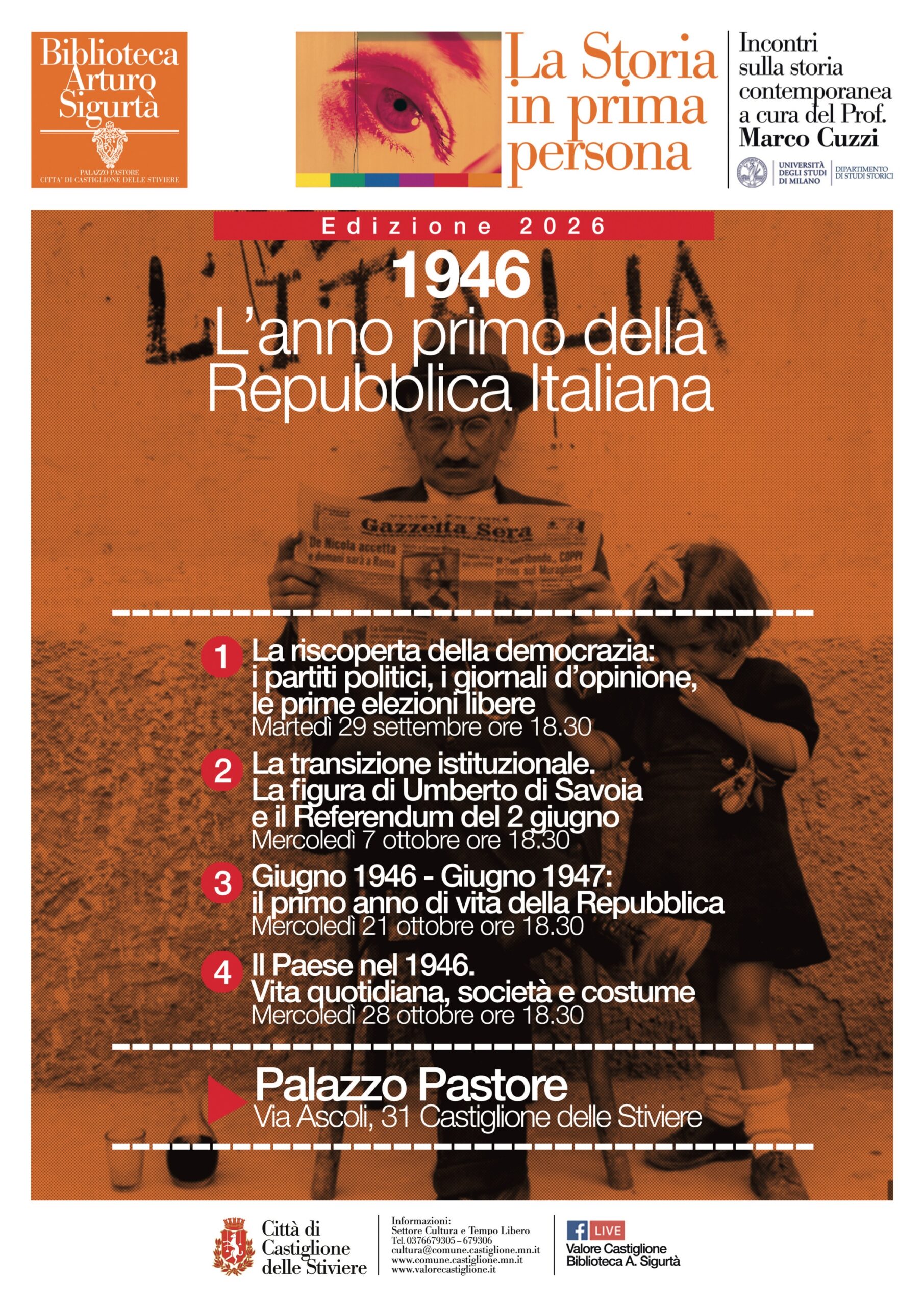 First-Person Storytelling in Castiglione delle Stiviere Starting September 29