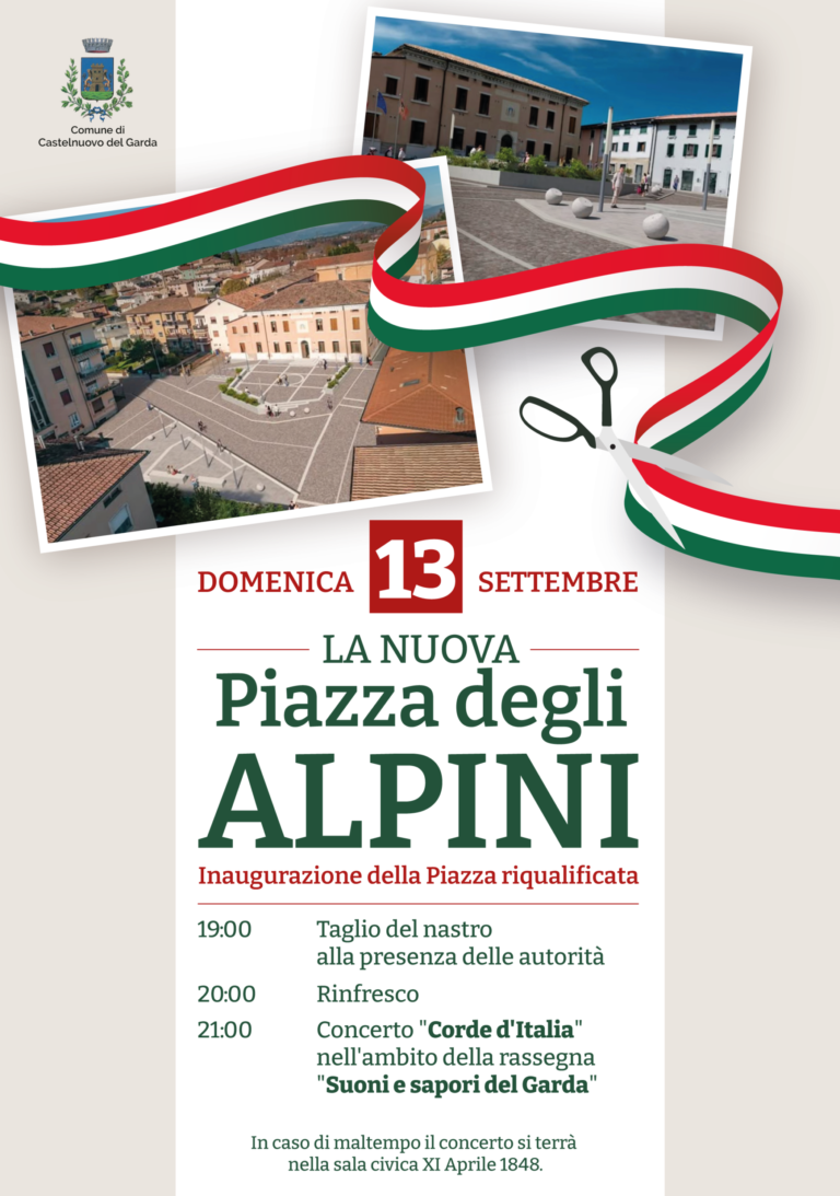 Piazza degli Alpini to Be Inaugurated Sunday, Sept. 13 in Castelnuovo