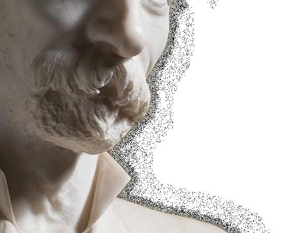 Sculpted marble bust of Italian Prime Minister and jurist Giuseppe Zanardelli