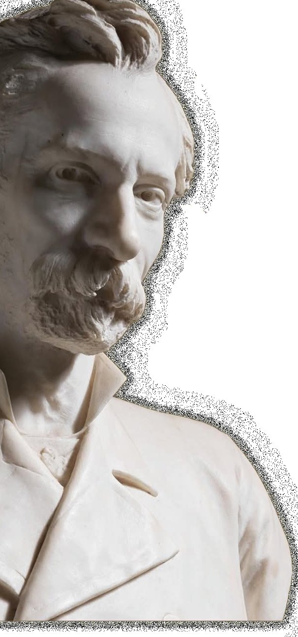 Sculpted marble bust of Italian Prime Minister and jurist Giuseppe Zanardelli
