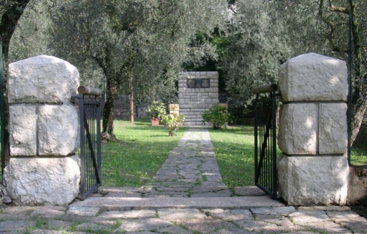 Memorial stone and park honoring Czechoslovak Legionaries in Arco on northern Lake Garda
