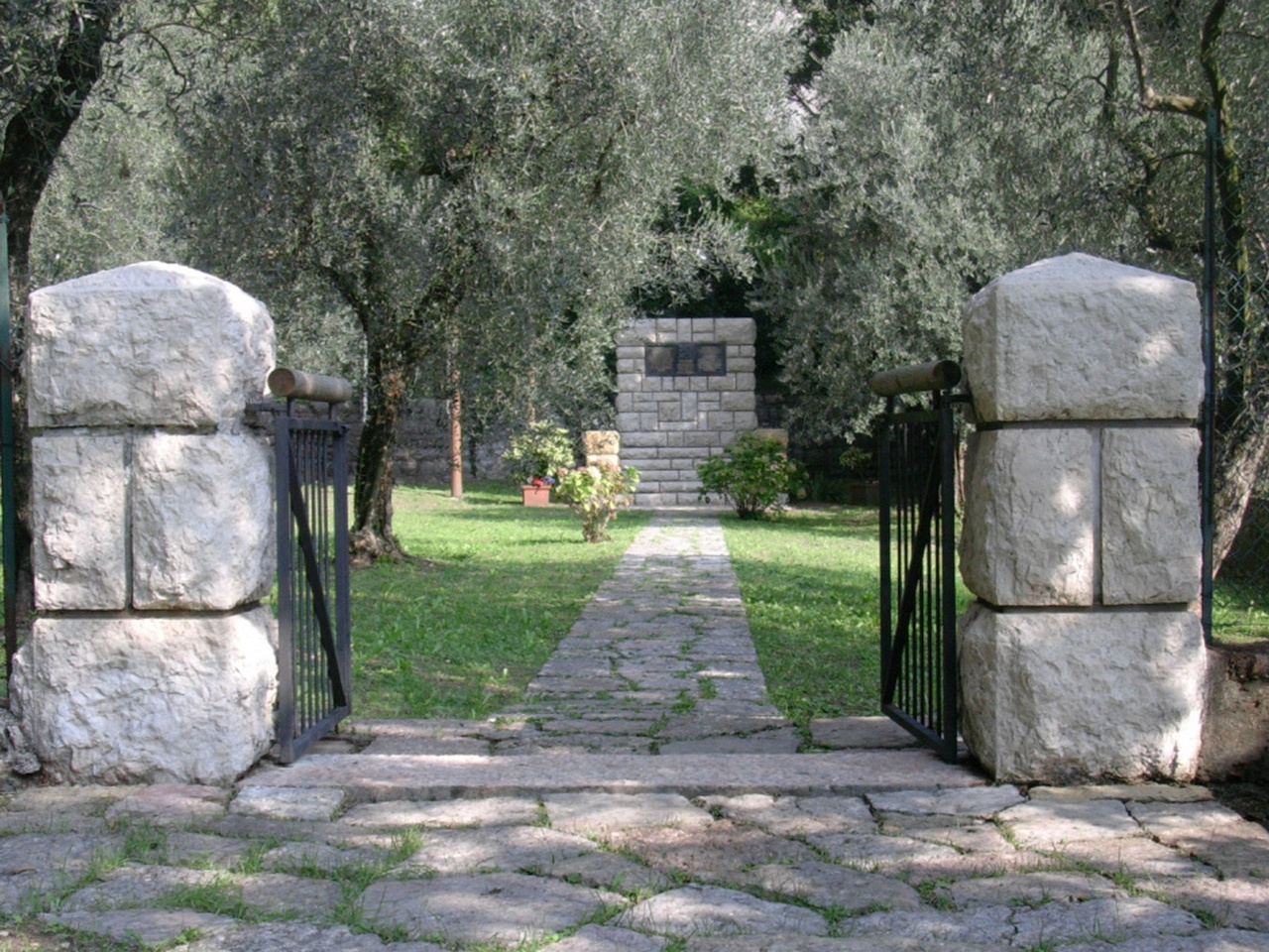 Memorial stone and park honoring Czechoslovak Legionaries in Arco on northern Lake Garda