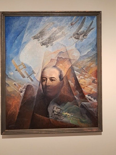 Futurist portrait of aeronautical pioneer Gianni Caproni painted by Alfredo Ambrosi