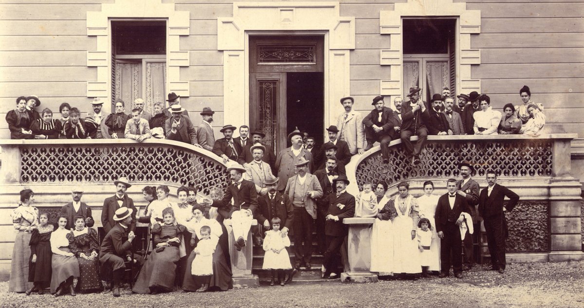 Prime Minister Giuseppe Zanardelli with guests at his villa in Maderno Lake Garda