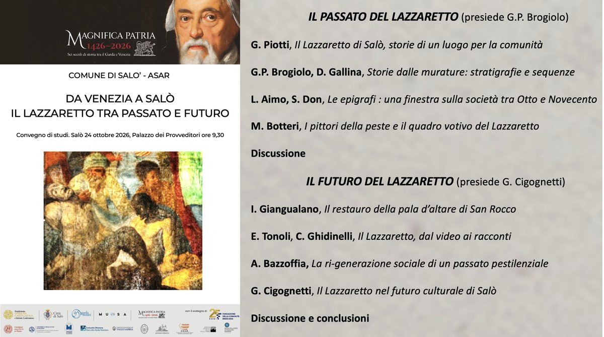 Official program flyer for the Salò Lazzaretto conference