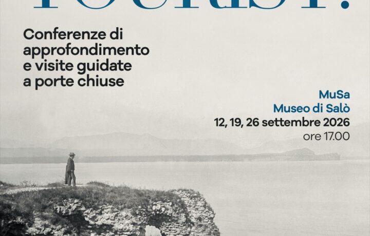 TOURIST exhibition banner and historic travel art at MuSa Museo di Salò
