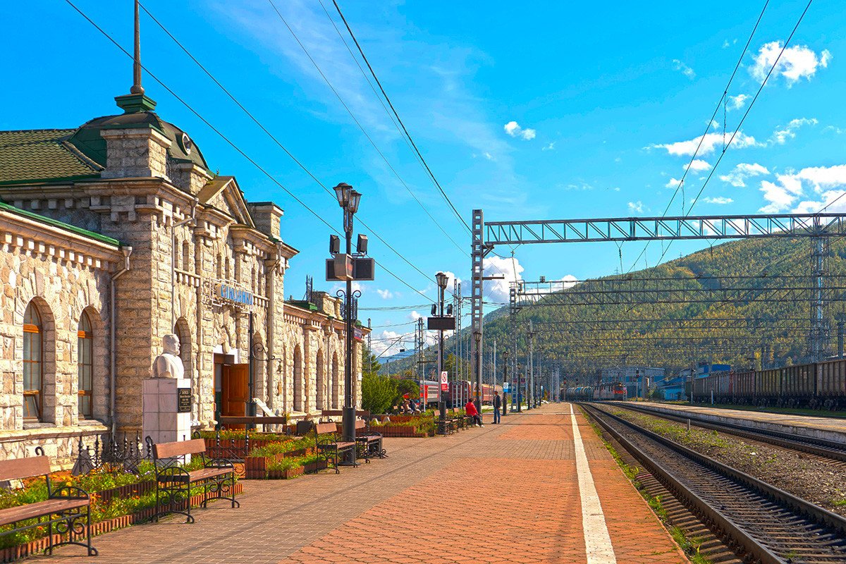 Slyudyanka marble railway station on Lake Baikal