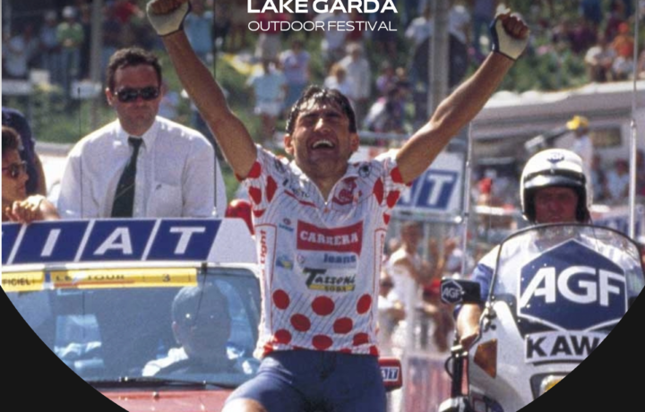Claudio Chiappucci at the Dorelan Lake Garda Outdoor Festival in Peschiera