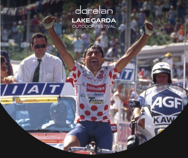 Claudio Chiappucci at the Dorelan Lake Garda Outdoor Festival in Peschiera
